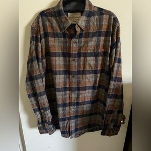 Weatherproof Men's Vintage Casual Plaid Shirt - Navy and Brown